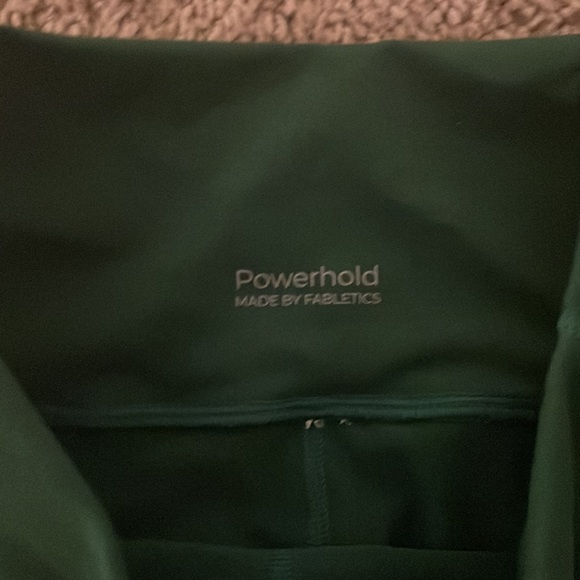 Fabletics Powerhold High Waisted Green Crop Legging Size Small - Picture 2 of 3